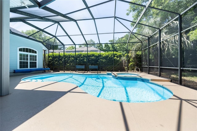10312 SW 23rd Ave, Gainesville, FL 32607 - view of pool with a patio, a pool with connected hot tub, and a lanai