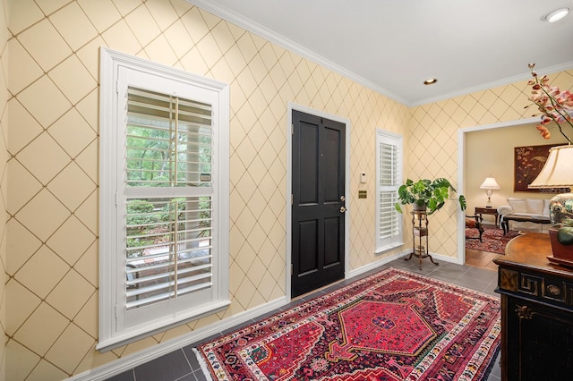 4319 SW 86th Way, Gainesville, FL 32608 - tiled entrance foyer featuring ornamental molding and baseboards
