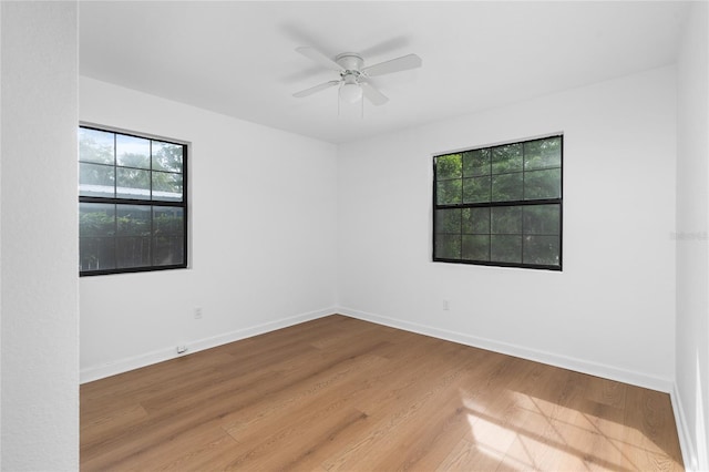 529 NE 12th Ct, Gainesville, FL 32601 - spare room featuring plenty of natural light, wood finished floors, ceiling fan, and baseboards