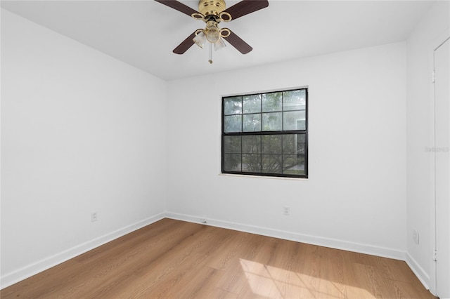 529 NE 12th Ct, Gainesville, FL 32601 - empty room with light wood-type flooring, baseboards, and a ceiling fan