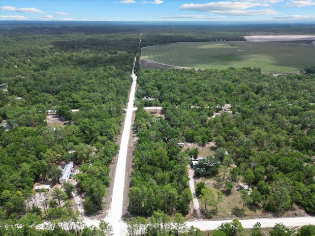 aerial view with a forest view