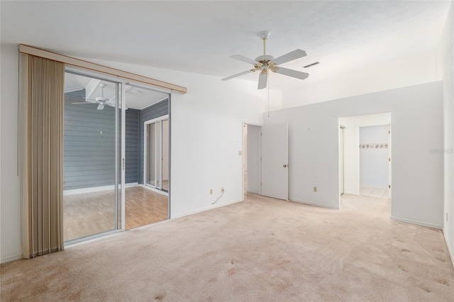 1020 NW 124th Dr, Newberry, FL 32669 - unfurnished bedroom with carpet flooring, baseboards, access to exterior, and ceiling fan