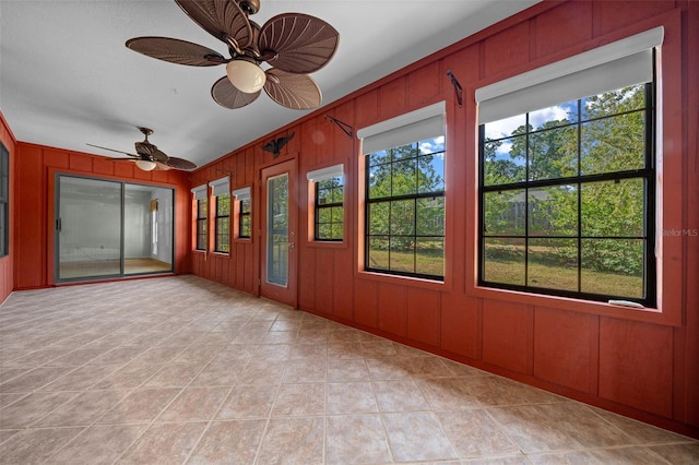 view of unfurnished sunroom