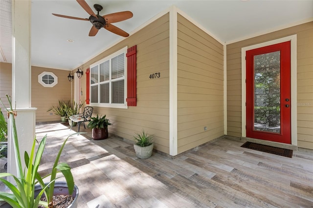 4073 SW 21st Ter, Gainesville, FL 32608 - entrance to property with ceiling fan