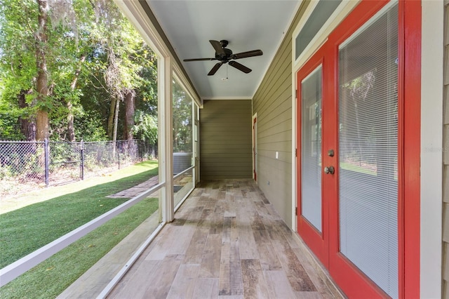 4073 SW 21st Ter, Gainesville, FL 32608 - unfurnished sunroom featuring ceiling fan