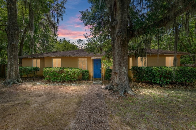 view of single story home