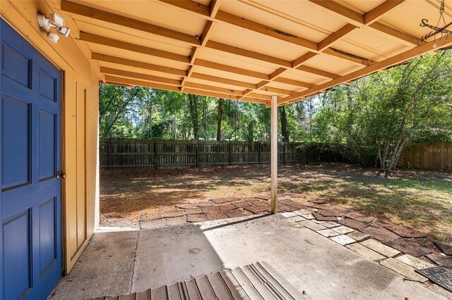 view of patio with a fenced backyard