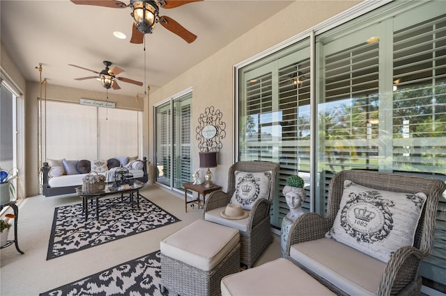7274 SW 95th Ave, Ocala, FL 34481 - view of patio with an outdoor hangout area and ceiling fan