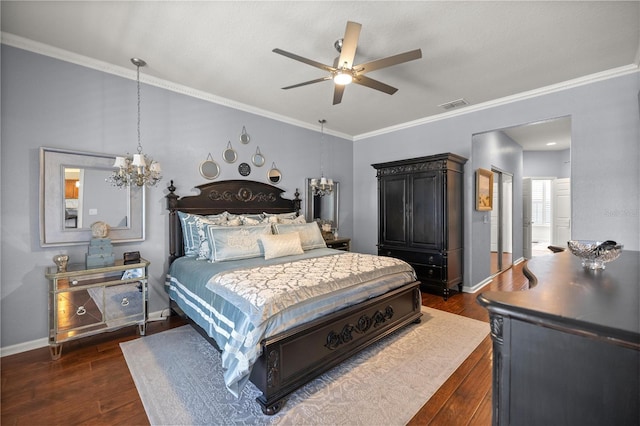7274 SW 95th Ave, Ocala, FL 34481 - bedroom featuring visible vents, dark wood-style flooring, and baseboards