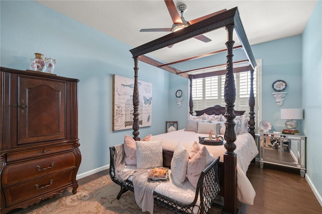 7274 SW 95th Ave, Ocala, FL 34481 - bedroom featuring baseboards, ceiling fan, and wood finished floors