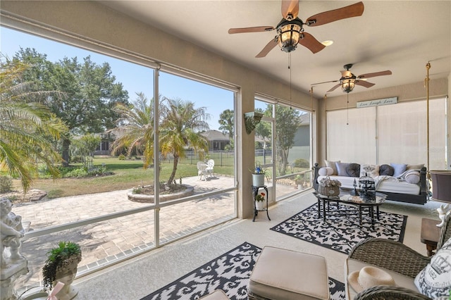 7274 SW 95th Ave, Ocala, FL 34481 - sunroom / solarium featuring an outdoor hangout area and ceiling fan