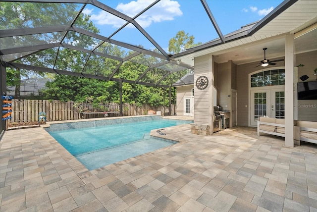 8815 SW 11th Ave, Gainesville, FL 32607 - view of swimming pool featuring french doors, fence, a patio, and a fenced in pool