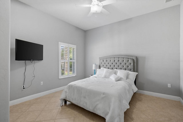 8815 SW 11th Ave, Gainesville, FL 32607 - bedroom with baseboards, ceiling fan, and light tile patterned flooring