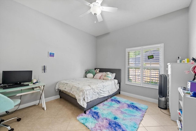 8815 SW 11th Ave, Gainesville, FL 32607 - bedroom with baseboards, ceiling fan, and light tile patterned flooring
