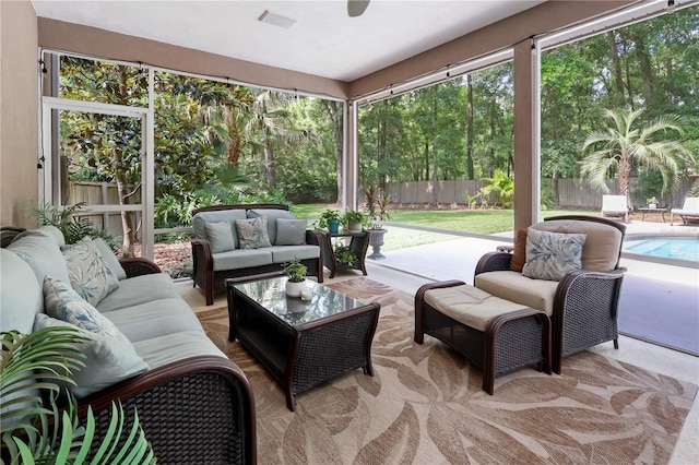 4515 SW 97th Ter, Gainesville, FL 32608 - sunroom / solarium with an outdoor living space and plenty of natural light