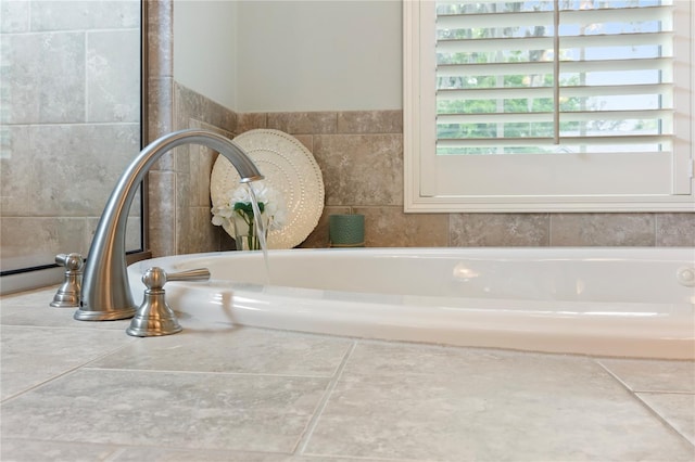 bathroom view of a garden tub