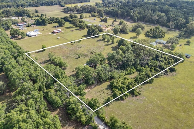 aerial view featuring a rural view