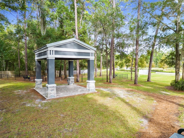 6613 SW 95th St, Gainesville, FL 32608 - view of yard featuring a gazebo and view of wooded area