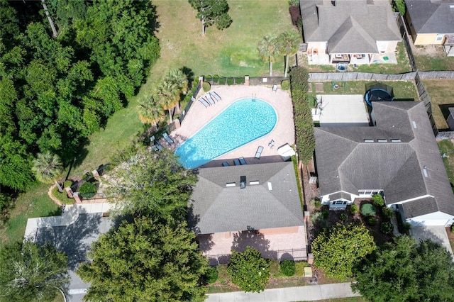 bird's eye view with a residential view