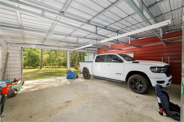 view of garage