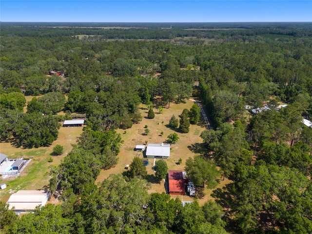 aerial view with a forest view