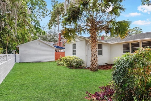 view of yard featuring fence