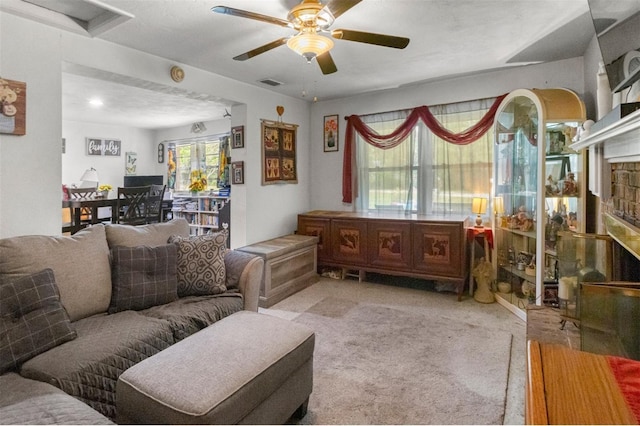 1529 NW 143rd St, Gainesville, FL 32606 - living area with a ceiling fan and carpet floors