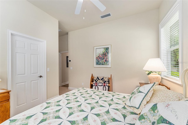 19138 NW 76th Ave, Alachua, FL 32615 - carpeted bedroom featuring ceiling fan, baseboards, and visible vents