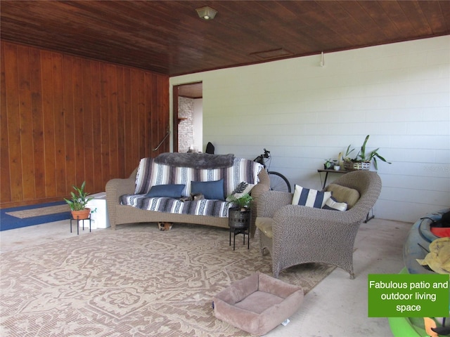 interior space with an outdoor hangout area