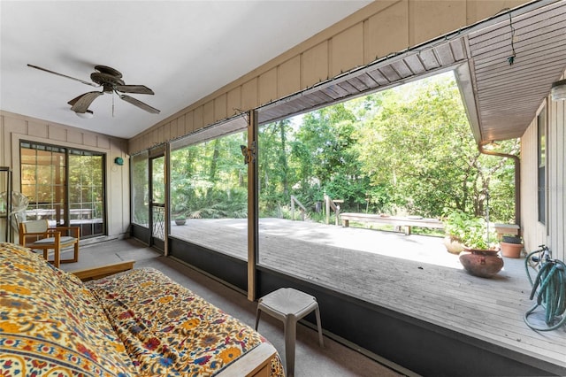 7022 NW 51st Ter, Gainesville, FL 32653 - sunroom with a hot tub and a ceiling fan