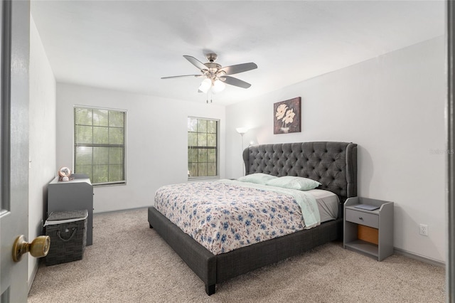 938 NW 42nd Ter, Gainesville, FL 32605 - bedroom with carpet floors, multiple windows, ceiling fan, and baseboards