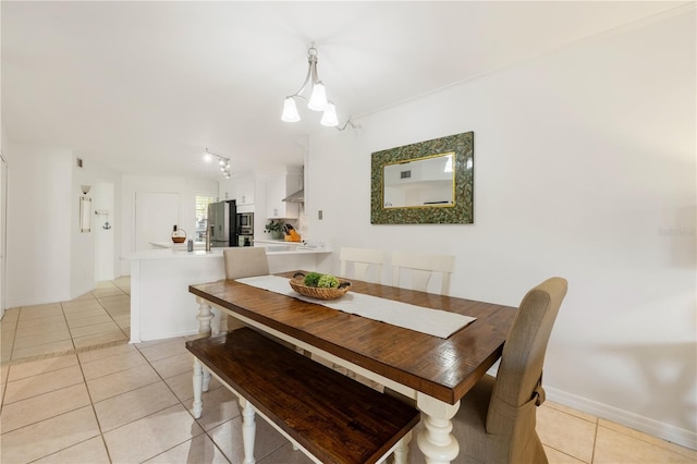 205 Pacifica Vista Way Unit 205, Saint Augustine, FL 32080 - dining space with light tile patterned floors, baseboards, a chandelier, and visible vents