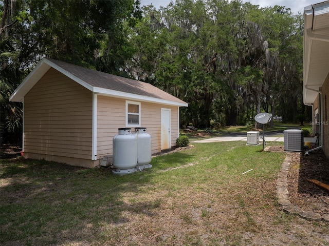 10712 SW 12th Ter, Micanopy, FL 32667 - view of grassy yard featuring cooling unit and an outbuilding