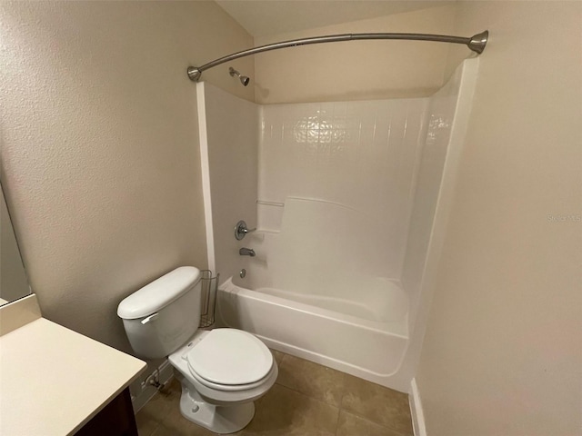 8216 NW 54th St, Gainesville, FL 32653 - full bathroom with vanity, shower / bath combination, toilet, baseboards, and tile patterned floors