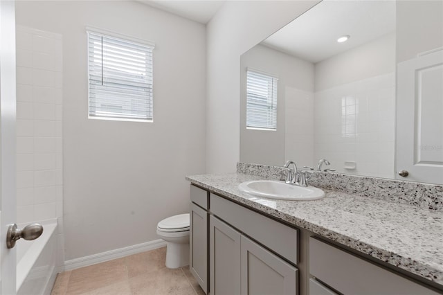 5237 NW 48th Pl, Ocala, FL 34482 - bathroom featuring vanity, plenty of natural light, tile patterned floors, and shower / bath combination
