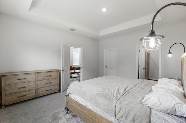 5237 NW 48th Pl, Ocala, FL 34482 - bedroom featuring carpet floors, recessed lighting, and a raised ceiling