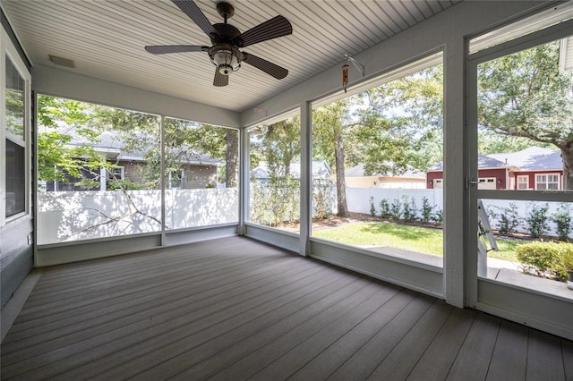 13209 SW 3rd Ln, Newberry, FL 32669 - unfurnished sunroom featuring a ceiling fan