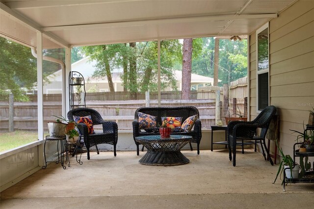 view of sunroom