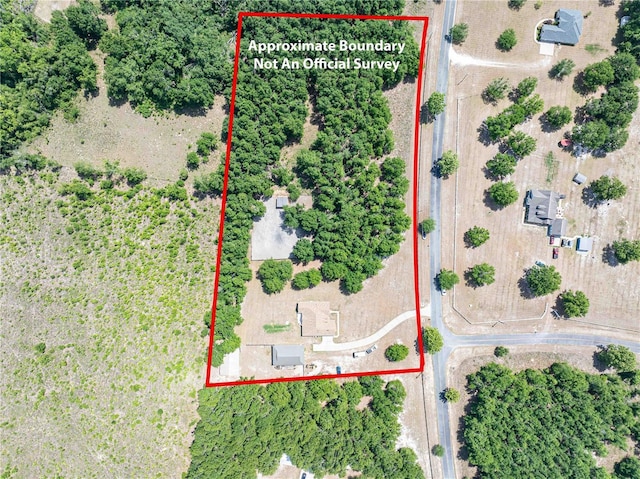 aerial view of property's location with property boundaries highlighted