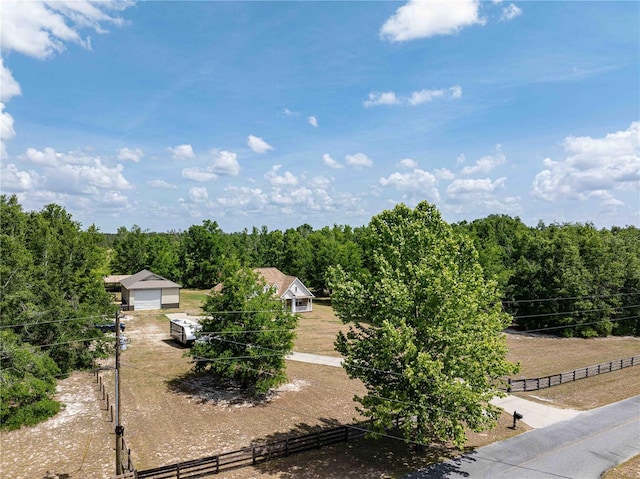 aerial view of a heavily wooded area