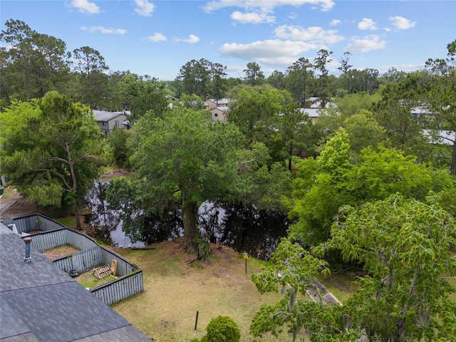 aerial view of a tree filled landscape