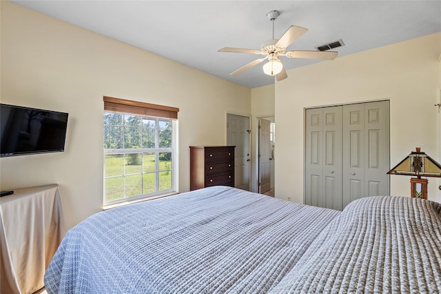 7450 SE State Road 121, Morriston, FL 32668 - bedroom featuring a closet and ceiling fan