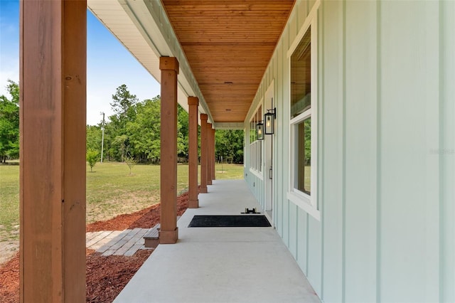 view of patio with a porch