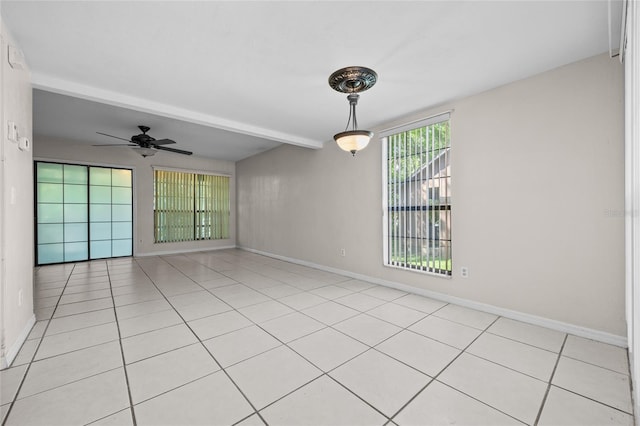 5841 SW 8th Pl, Gainesville, FL 32607 - unfurnished room with baseboards, light tile patterned floors, and a ceiling fan