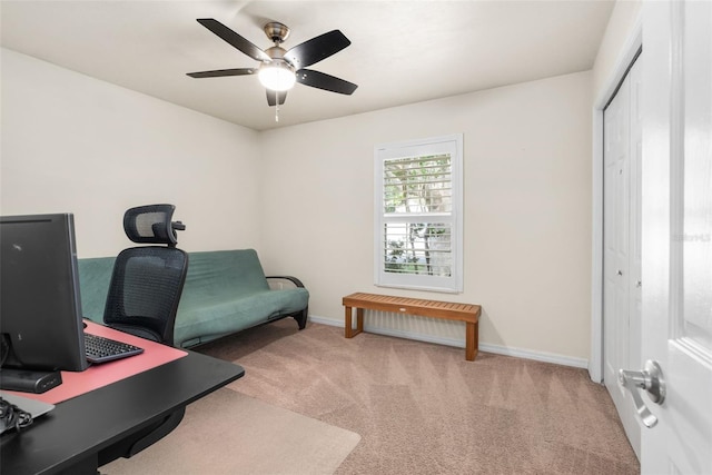 1979 NW 86th Ter, Gainesville, FL 32606 - carpeted home office with ceiling fan and baseboards