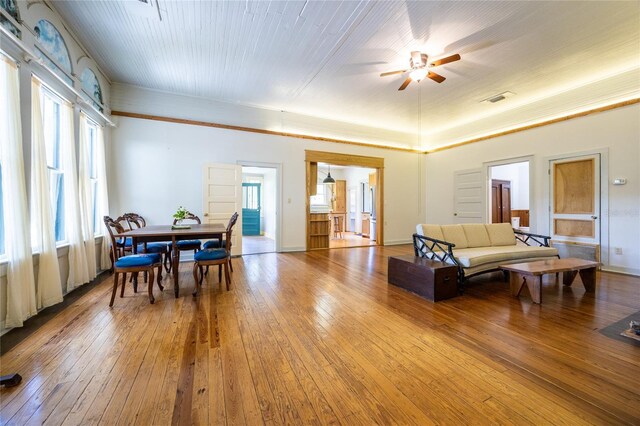502 NE Cholokka Blvd, Micanopy, FL 32667 - living room featuring hardwood / wood-style flooring and a ceiling fan