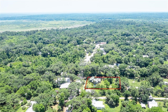 502 NE Cholokka Blvd, Micanopy, FL 32667 - aerial view of property's location with property parcel outlined and a forest