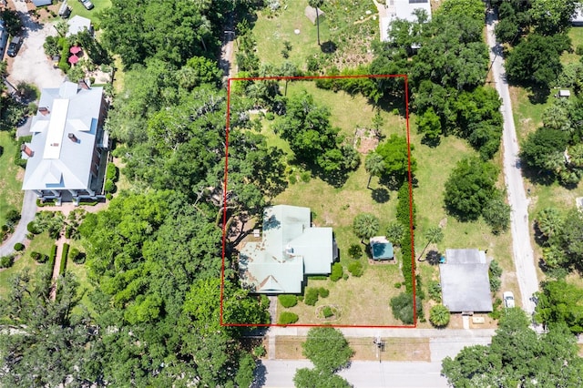 502 NE Cholokka Blvd, Micanopy, FL 32667 - aerial view of property and surrounding area with property boundaries highlighted