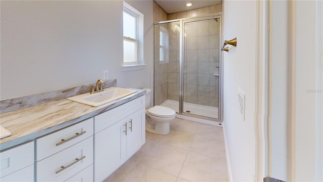 3279 E Iris Ln, Bell, FL 32619 - full bath with tile patterned flooring, a shower stall, toilet, and vanity