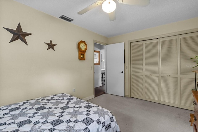 1786 S Border Ave, Inverness, FL 34452 - bedroom with carpet, a closet, and ceiling fan